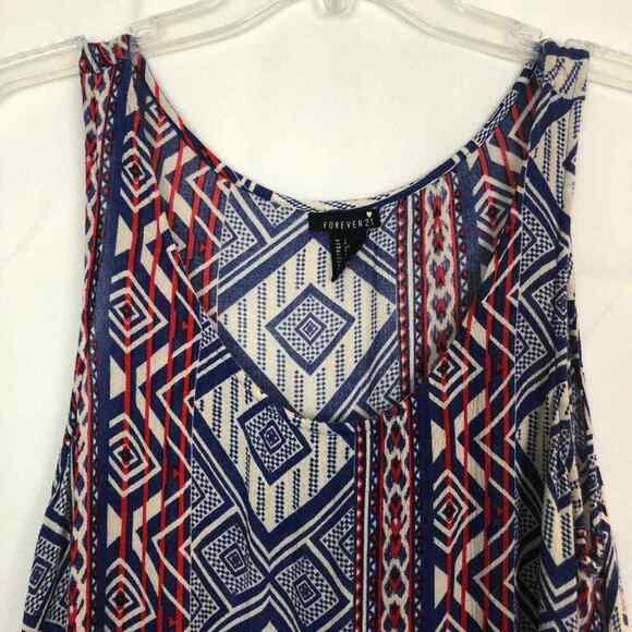 Forever 21 Women's Scoop Neck Sleeveless Boho Top w/Fringe Size Small - Picture 3 of 10